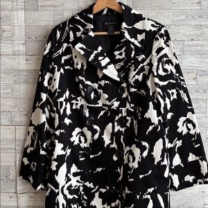 Trench‎ Coat Brocade Y2K Floral fitted INC International womens medium